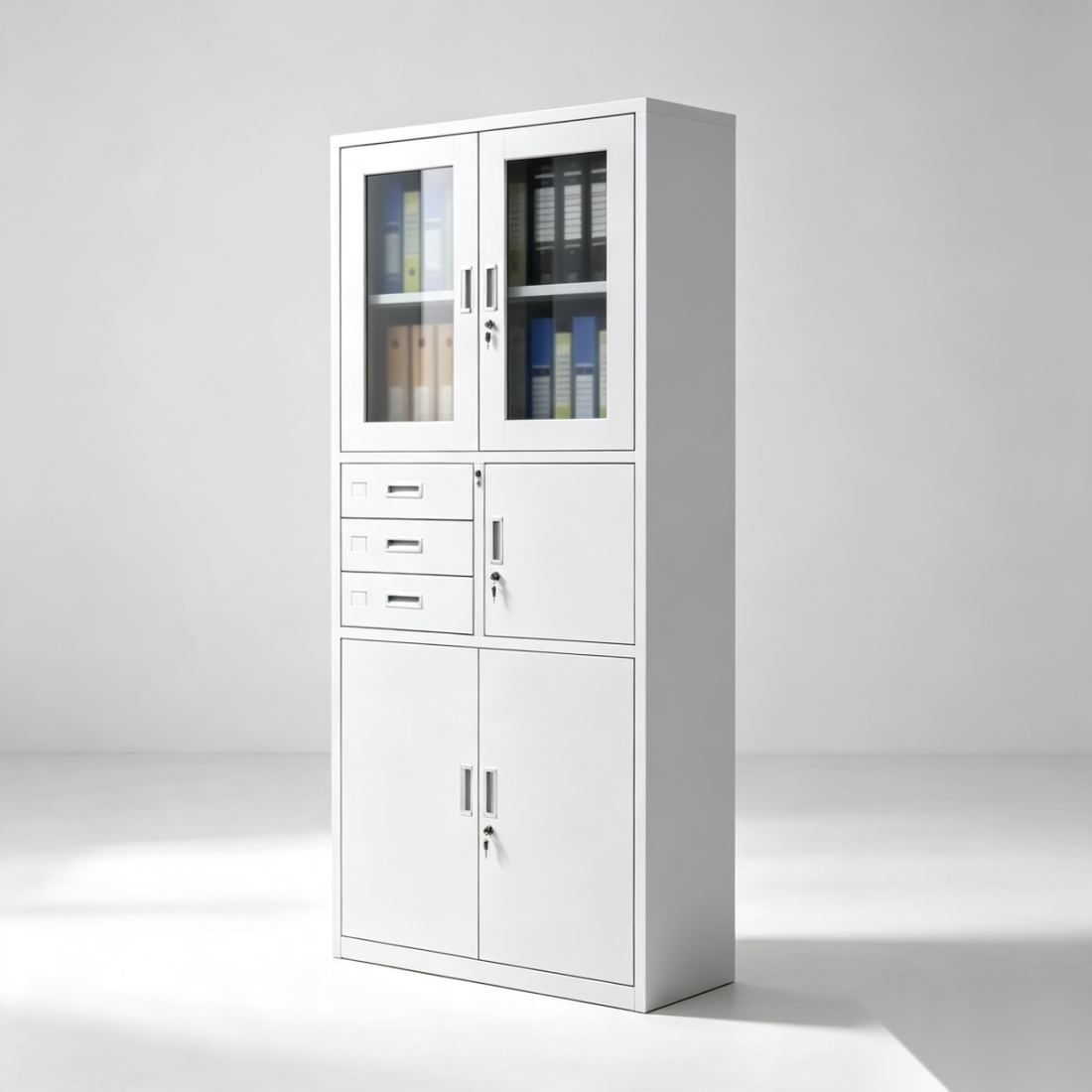 Steel Cabinet with Glass Doors