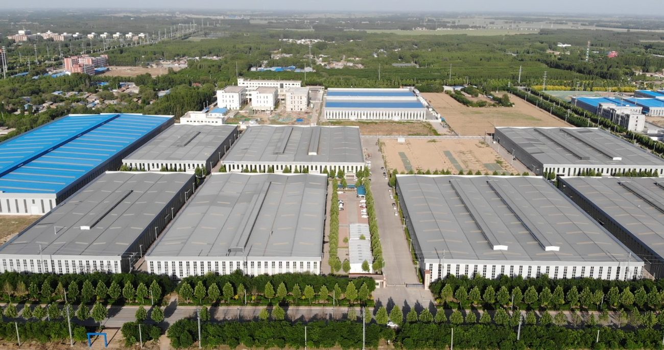 Panoramic view of the Hengshui industrial park at the Shengmei steel-furniture plant
