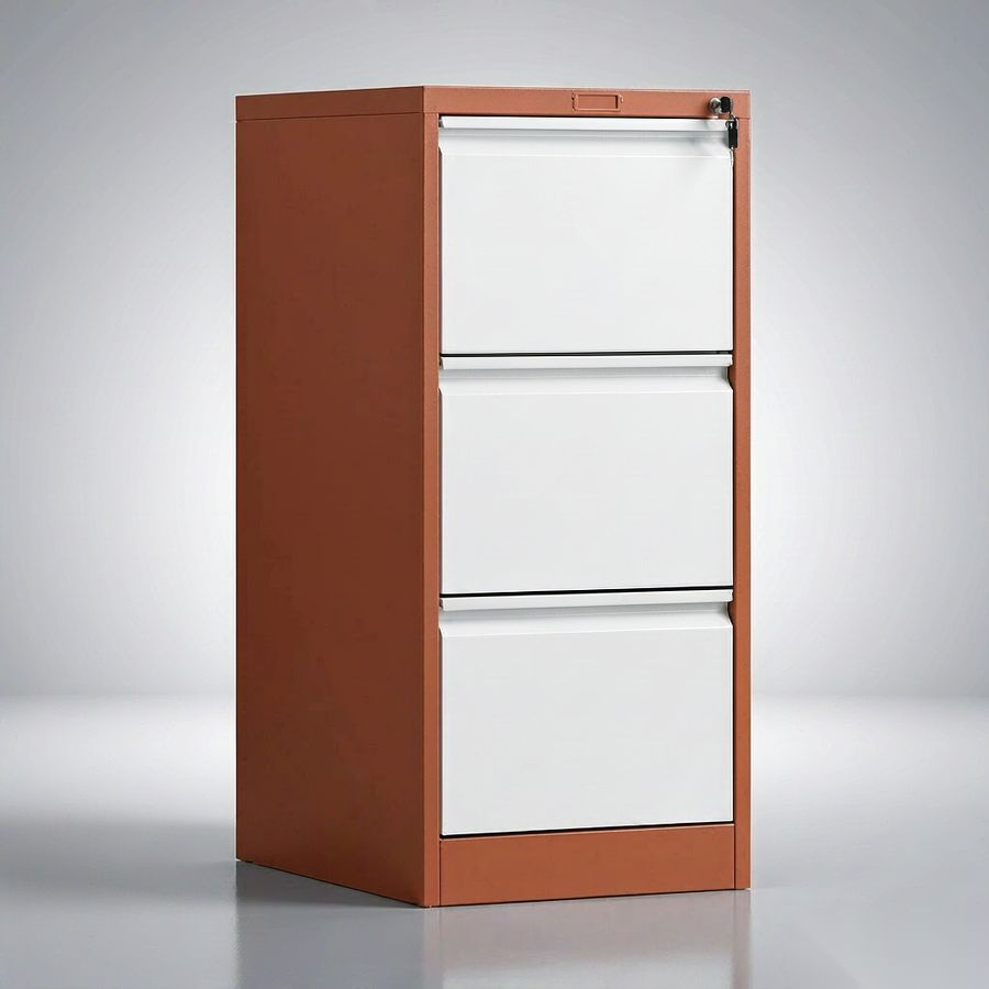 Vertical filing cabinet Terracotta edition front