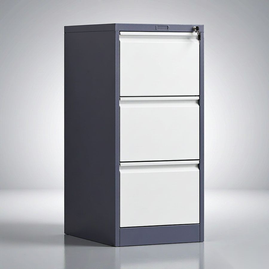 Vertical filing cabinet full view